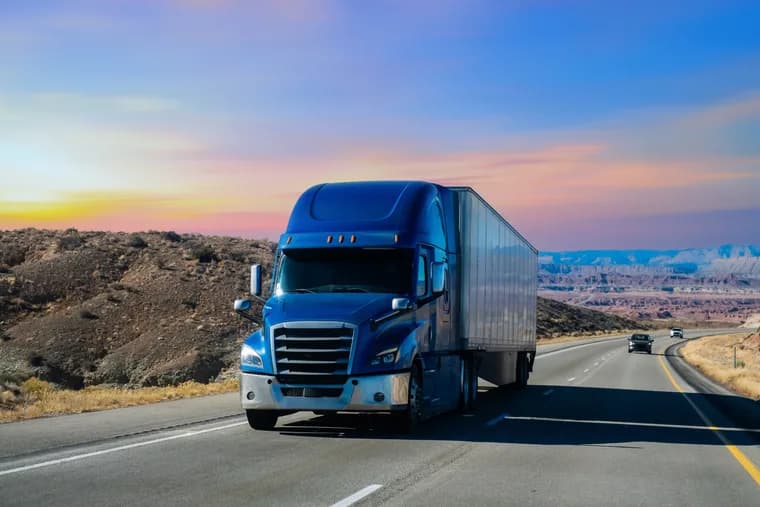 Commercial truck on a highway